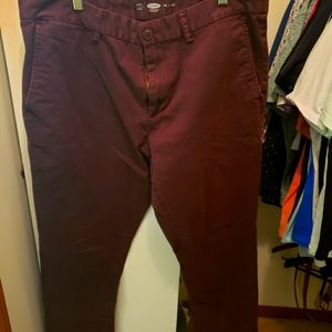 Oxblood old navy chinos size 36x30